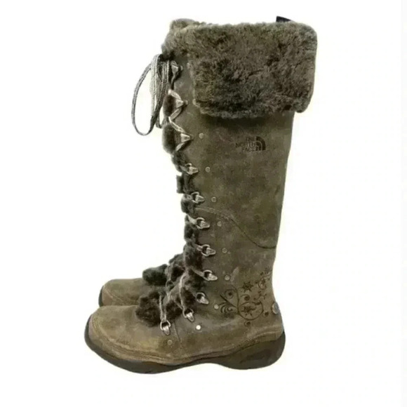 The North Face Adrianne IV Knee High Water Resistant Leather Boots Size 5 - Picture 7 of 9